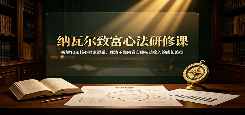 纳瓦尔致富心法研修课：拆解10条核心财富逻辑，理清不靠内卷实现被动收入的成长路径瀚萌资源网-网赚网-网赚项目网-虚拟资源网-国学资源网-易学资源网-本站有全网最新网赚项目-易学课程资源-中医课程资源的在线下载网站！瀚萌资源网