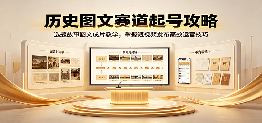 历史图文赛道起号攻略：选题故事图文成片教学，掌握短视频发布高效运营技巧瀚萌资源网-网赚网-网赚项目网-虚拟资源网-国学资源网-易学资源网-本站有全网最新网赚项目-易学课程资源-中医课程资源的在线下载网站！瀚萌资源网