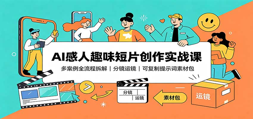 AI感人趣味短片创作实战课：多案例全流程拆解，分镜运镜，可复制提示词素材包瀚萌资源网-网赚网-网赚项目网-虚拟资源网-国学资源网-易学资源网-本站有全网最新网赚项目-易学课程资源-中医课程资源的在线下载网站！瀚萌资源网