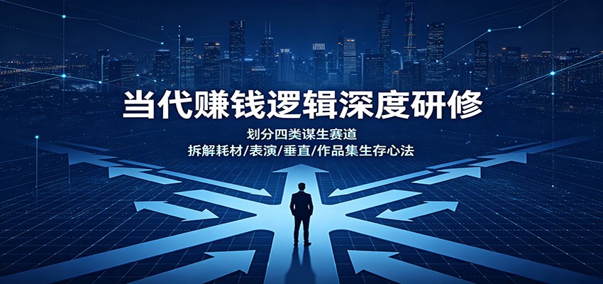 当代赚钱逻辑深度研修：划分四类谋生赛道，拆解耗材/表演/垂直/作品集生存心法瀚萌资源网-网赚网-网赚项目网-虚拟资源网-国学资源网-易学资源网-本站有全网最新网赚项目-易学课程资源-中医课程资源的在线下载网站！瀚萌资源网