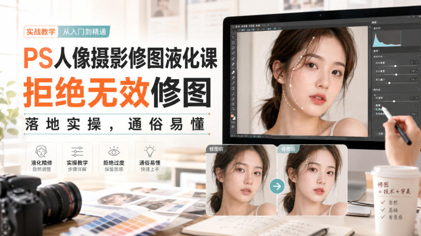 PS人像摄影修图液化课，拒绝无效修图，落地实操，通俗易懂瀚萌资源网-网赚网-网赚项目网-虚拟资源网-国学资源网-易学资源网-本站有全网最新网赚项目-易学课程资源-中医课程资源的在线下载网站！瀚萌资源网