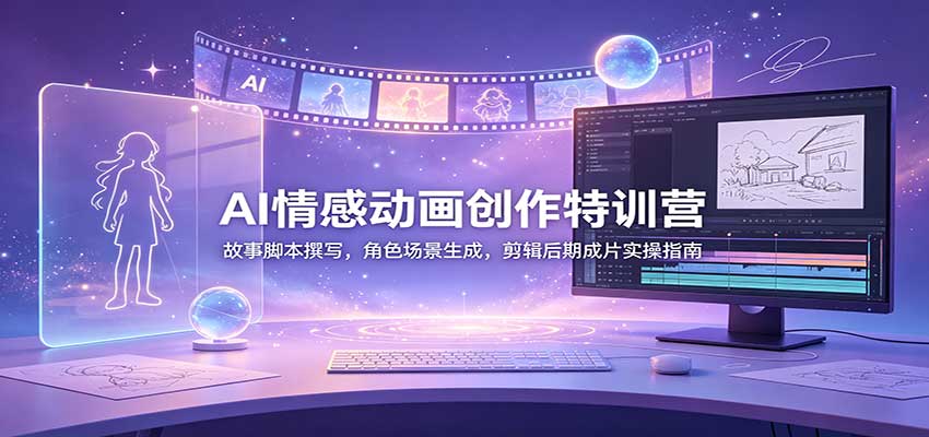 AI情感动画创作特训营：故事脚本撰写，角色场景生成，剪辑后期成片实操指南瀚萌资源网-网赚网-网赚项目网-虚拟资源网-国学资源网-易学资源网-本站有全网最新网赚项目-易学课程资源-中医课程资源的在线下载网站！瀚萌资源网