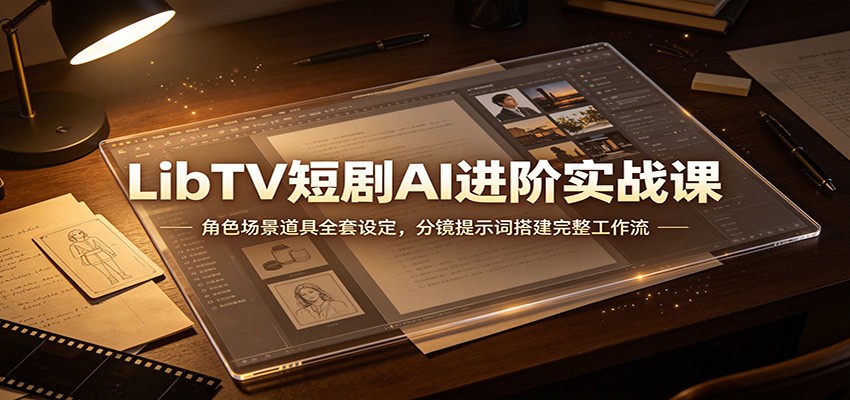 LibTV短剧AI进阶实战课：角色场景道具全套设定，分镜提示词搭建完整工作流瀚萌资源网-网赚网-网赚项目网-虚拟资源网-国学资源网-易学资源网-本站有全网最新网赚项目-易学课程资源-中医课程资源的在线下载网站！瀚萌资源网