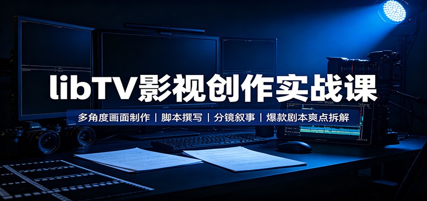 libTV影视创作实战课：多角度画面制作，脚本撰写，分镜叙事，爆款剧本爽点拆解瀚萌资源网-网赚网-网赚项目网-虚拟资源网-国学资源网-易学资源网-本站有全网最新网赚项目-易学课程资源-中医课程资源的在线下载网站！瀚萌资源网