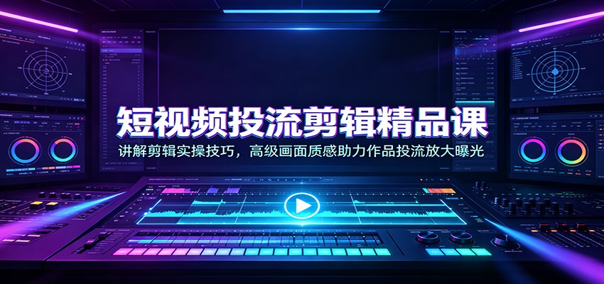 短视频投流剪辑精品课：讲解剪辑实操技巧，高级画面质感助力作品投流放大曝光瀚萌资源网-网赚网-网赚项目网-虚拟资源网-国学资源网-易学资源网-本站有全网最新网赚项目-易学课程资源-中医课程资源的在线下载网站！瀚萌资源网