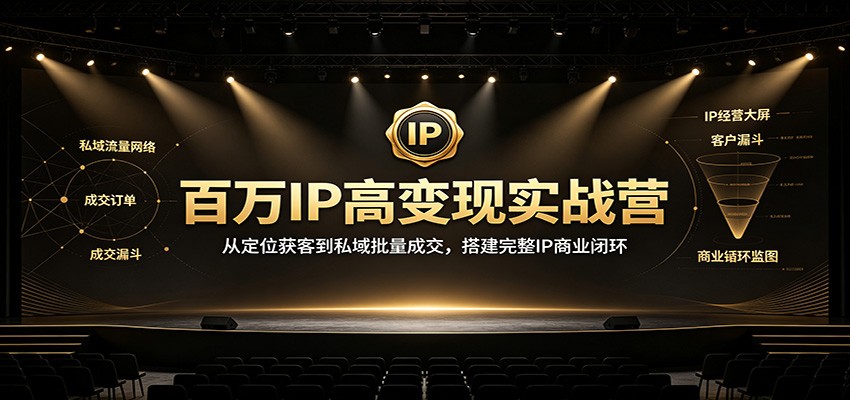 百万IP高变现实战营：从定位获客到私域批量成交，搭建完整IP商业闭环瀚萌资源网-网赚网-网赚项目网-虚拟资源网-国学资源网-易学资源网-本站有全网最新网赚项目-易学课程资源-中医课程资源的在线下载网站！瀚萌资源网