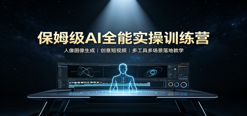 保姆级AI全能实操训练营：人像图像生成，创意短视频，多工具多场景落地教学瀚萌资源网-网赚网-网赚项目网-虚拟资源网-国学资源网-易学资源网-本站有全网最新网赚项目-易学课程资源-中医课程资源的在线下载网站！瀚萌资源网
