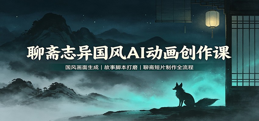 聊斋志异国风AI动画创作课：国风画面生成，故事脚本打磨，聊斋短片制作全流程瀚萌资源网-网赚网-网赚项目网-虚拟资源网-国学资源网-易学资源网-本站有全网最新网赚项目-易学课程资源-中医课程资源的在线下载网站！瀚萌资源网