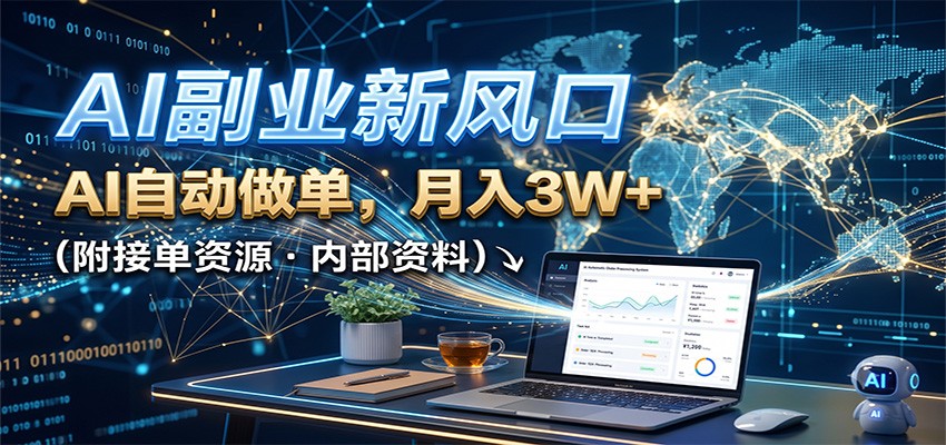 AI副业新风口，AI自动做单，月入3W+，附接单资源瀚萌资源网-网赚网-网赚项目网-虚拟资源网-国学资源网-易学资源网-本站有全网最新网赚项目-易学课程资源-中医课程资源的在线下载网站！瀚萌资源网