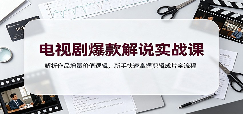 电视剧爆款解说实战课：解析作品增量价值逻辑，新手快速掌握剪辑成片全流程瀚萌资源网-网赚网-网赚项目网-虚拟资源网-国学资源网-易学资源网-本站有全网最新网赚项目-易学课程资源-中医课程资源的在线下载网站！瀚萌资源网