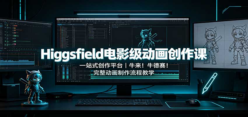 Higgsfield电影级动画创作课：一站式创作平台，牛来！牛德赛！完整动画制作流程教学瀚萌资源网-网赚网-网赚项目网-虚拟资源网-国学资源网-易学资源网-本站有全网最新网赚项目-易学课程资源-中医课程资源的在线下载网站！瀚萌资源网