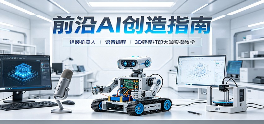 前沿AI创造指南：组装机器人、语音编程、3D建模打印大咖实操教学瀚萌资源网-网赚网-网赚项目网-虚拟资源网-国学资源网-易学资源网-本站有全网最新网赚项目-易学课程资源-中医课程资源的在线下载网站！瀚萌资源网