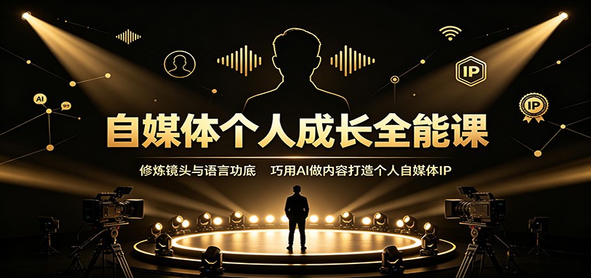 自媒体个人成长全能课：修炼镜头与语言功底，巧用AI做内容打造个人自媒体IP瀚萌资源网-网赚网-网赚项目网-虚拟资源网-国学资源网-易学资源网-本站有全网最新网赚项目-易学课程资源-中医课程资源的在线下载网站！瀚萌资源网
