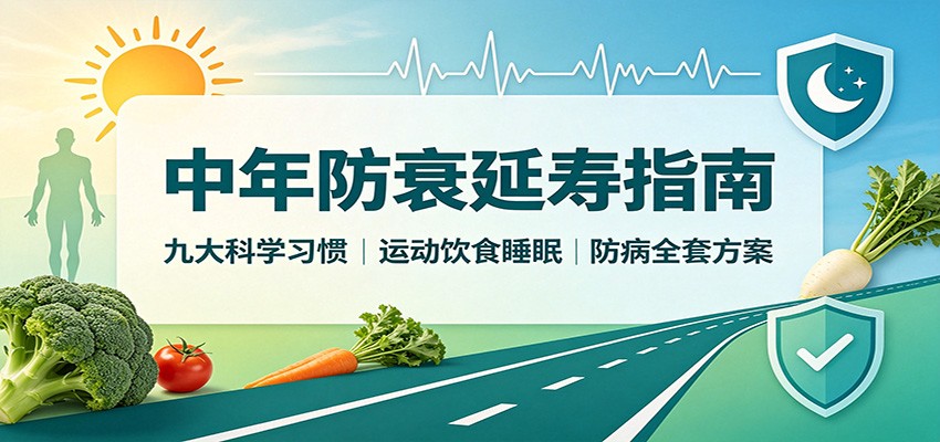 中年防衰延寿指南：九大科学习惯，运动饮食睡眠防病全套方案瀚萌资源网-网赚网-网赚项目网-虚拟资源网-国学资源网-易学资源网-本站有全网最新网赚项目-易学课程资源-中医课程资源的在线下载网站！瀚萌资源网