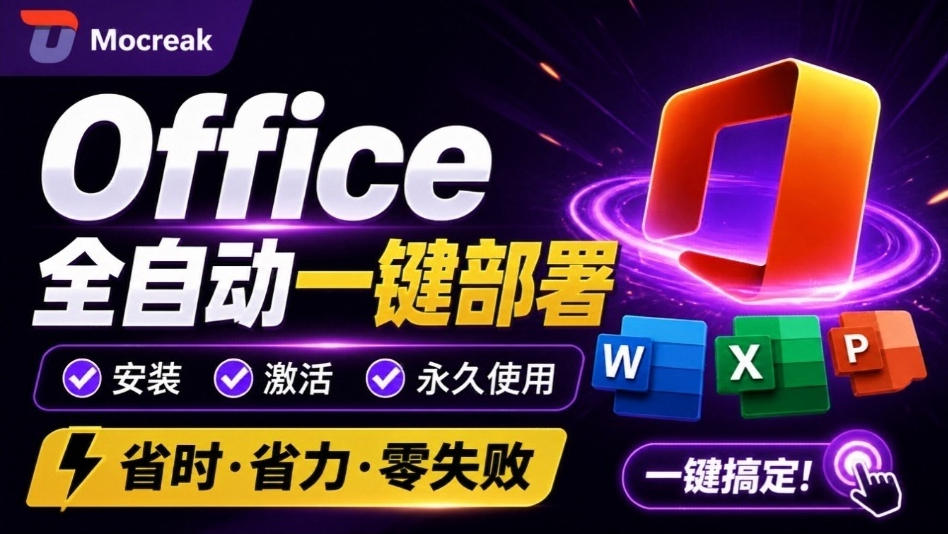 Office全自动一键部署安装，最高支持2024版本，可自定义安装组件，内置激活工具，全免费使用Mocreak！瀚萌资源网-网赚网-网赚项目网-虚拟资源网-国学资源网-易学资源网-本站有全网最新网赚项目-易学课程资源-中医课程资源的在线下载网站！瀚萌资源网