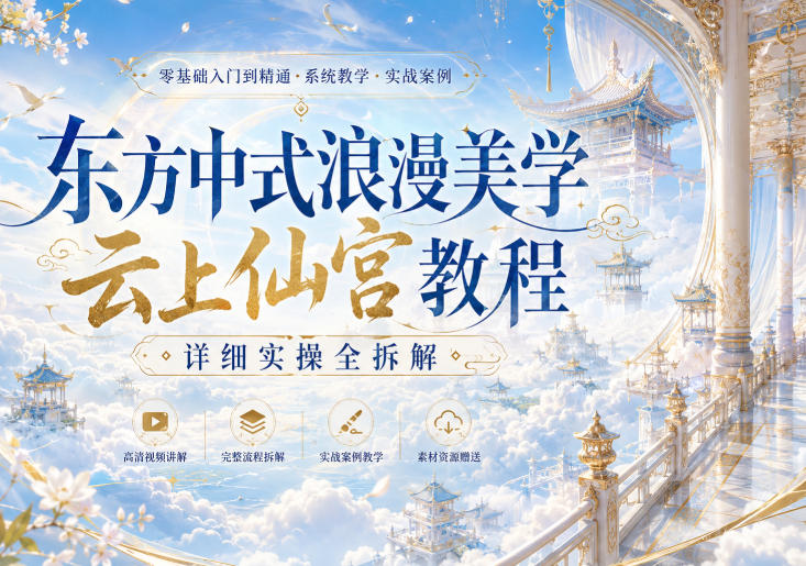 东方中式浪漫美学云上仙宫教程，详细实操全拆解瀚萌资源网-网赚网-网赚项目网-虚拟资源网-国学资源网-易学资源网-本站有全网最新网赚项目-易学课程资源-中医课程资源的在线下载网站！瀚萌资源网