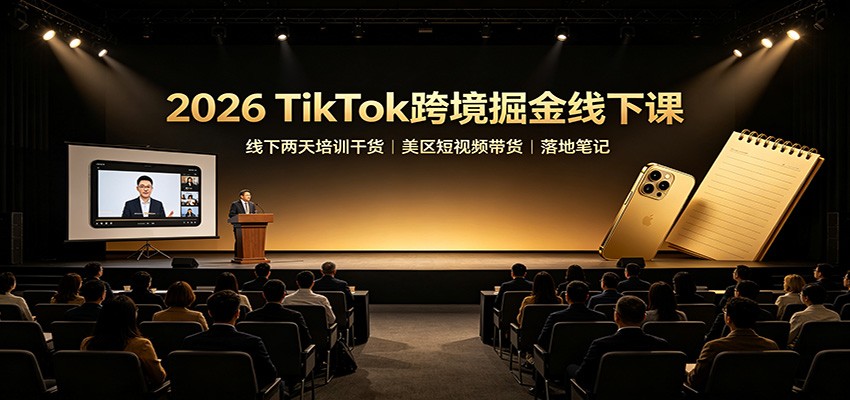 2026 TikTok跨境掘金线下课：线下两天培训干货，美区短视频带货落地笔记瀚萌资源网-网赚网-网赚项目网-虚拟资源网-国学资源网-易学资源网-本站有全网最新网赚项目-易学课程资源-中医课程资源的在线下载网站！瀚萌资源网