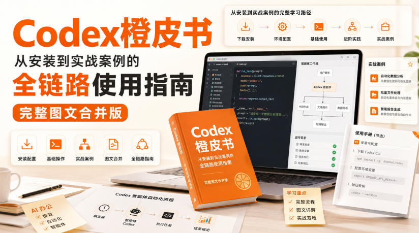 Codex橙皮书，从安装到实战案例的全链路使用指南，完整图文合并版瀚萌资源网-网赚网-网赚项目网-虚拟资源网-国学资源网-易学资源网-本站有全网最新网赚项目-易学课程资源-中医课程资源的在线下载网站！瀚萌资源网