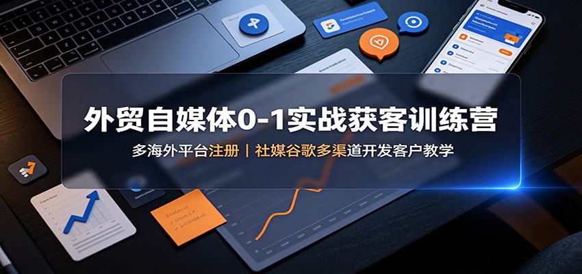 外贸自媒体0-1实战获客训练营：多海外平台注册，社媒谷歌多渠道开发客户教学瀚萌资源网-网赚网-网赚项目网-虚拟资源网-国学资源网-易学资源网-本站有全网最新网赚项目-易学课程资源-中医课程资源的在线下载网站！瀚萌资源网