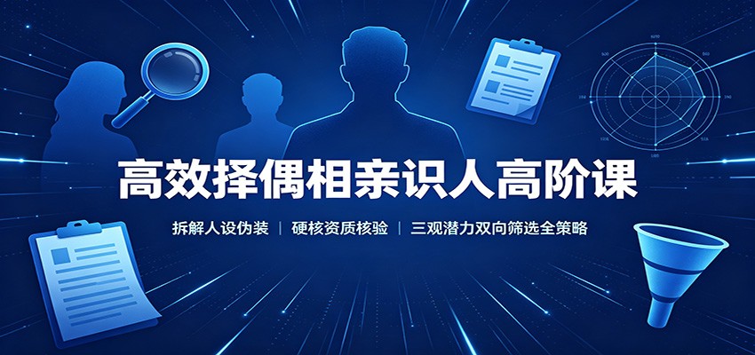 高效择偶相亲识人高阶课：拆解人设伪装，硬核资质核验，三观潜力双向筛选全策略瀚萌资源网-网赚网-网赚项目网-虚拟资源网-国学资源网-易学资源网-本站有全网最新网赚项目-易学课程资源-中医课程资源的在线下载网站！瀚萌资源网