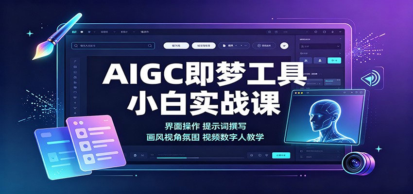 AIGC即梦工具小白实战课：界面操作，提示词撰写，画风视角氛围视频数字人教学瀚萌资源网-网赚网-网赚项目网-虚拟资源网-国学资源网-易学资源网-本站有全网最新网赚项目-易学课程资源-中医课程资源的在线下载网站！瀚萌资源网