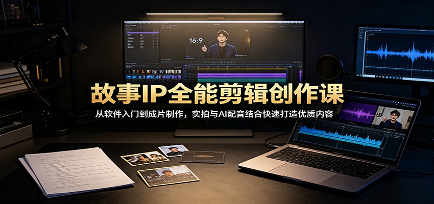 故事IP全能剪辑创作课：从软件入门到成片制作，实拍与AI配音结合快速打造优质内容瀚萌资源网-网赚网-网赚项目网-虚拟资源网-国学资源网-易学资源网-本站有全网最新网赚项目-易学课程资源-中医课程资源的在线下载网站！瀚萌资源网