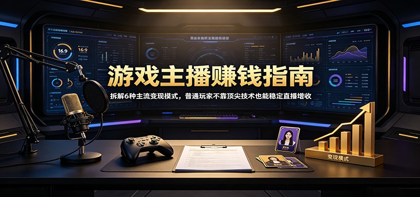 游戏主播赚钱指南：拆解6种主流变现模式，普通玩家不靠顶尖技术也能稳定直播增收瀚萌资源网-网赚网-网赚项目网-虚拟资源网-国学资源网-易学资源网-本站有全网最新网赚项目-易学课程资源-中医课程资源的在线下载网站！瀚萌资源网