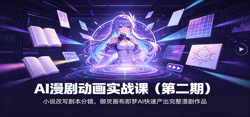 AI漫剧动画实战课（第二期)：小说改写剧本分镜，御灵画布即梦AI快速产出完整漫剧作品瀚萌资源网-网赚网-网赚项目网-虚拟资源网-国学资源网-易学资源网-本站有全网最新网赚项目-易学课程资源-中医课程资源的在线下载网站！瀚萌资源网