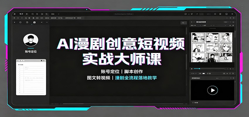 AI漫剧创意短视频实战大师课：账号定位脚本创作，图文转视频，漫剧全流程落地教学瀚萌资源网-网赚网-网赚项目网-虚拟资源网-国学资源网-易学资源网-本站有全网最新网赚项目-易学课程资源-中医课程资源的在线下载网站！瀚萌资源网
