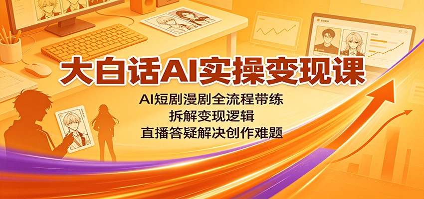 大白话AI实操变现课：AI短剧漫剧全流程带练，拆解变现逻辑，直播答疑解决创作难题瀚萌资源网-网赚网-网赚项目网-虚拟资源网-国学资源网-易学资源网-本站有全网最新网赚项目-易学课程资源-中医课程资源的在线下载网站！瀚萌资源网