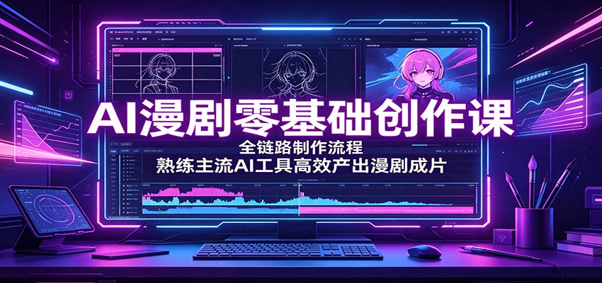 AI漫剧零基础创作课：全链路制作流程，熟练主流AI工具高效产出漫剧成片瀚萌资源网-网赚网-网赚项目网-虚拟资源网-国学资源网-易学资源网-本站有全网最新网赚项目-易学课程资源-中医课程资源的在线下载网站！瀚萌资源网