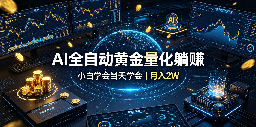 AI全自动黄金量化躺赚：小白学会当天学会，月入2W！瀚萌资源网-网赚网-网赚项目网-虚拟资源网-国学资源网-易学资源网-本站有全网最新网赚项目-易学课程资源-中医课程资源的在线下载网站！瀚萌资源网