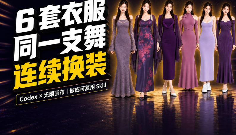 同一支舞，6套衣服按顺序切换：我把服装换装视频做成了一个Skill瀚萌资源网-网赚网-网赚项目网-虚拟资源网-国学资源网-易学资源网-本站有全网最新网赚项目-易学课程资源-中医课程资源的在线下载网站！瀚萌资源网