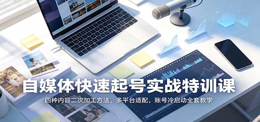 自媒体快速起号实战特训课：四种内容二次加工方法，多平台适配，账号冷启动全套教学瀚萌资源网-网赚网-网赚项目网-虚拟资源网-国学资源网-易学资源网-本站有全网最新网赚项目-易学课程资源-中医课程资源的在线下载网站！瀚萌资源网