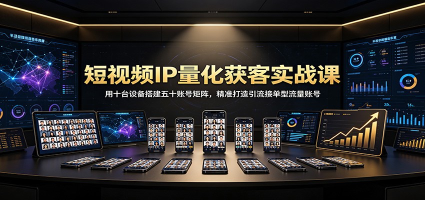 短视频IP量化获客实战课：用十台设备搭建五十账号矩阵，精准打造引流接单型流量账号瀚萌资源网-网赚网-网赚项目网-虚拟资源网-国学资源网-易学资源网-本站有全网最新网赚项目-易学课程资源-中医课程资源的在线下载网站！瀚萌资源网