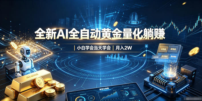 全新AI全自动黄金量化躺賺：小白学会当天学会，月入2W！【揭秘】瀚萌资源网-网赚网-网赚项目网-虚拟资源网-国学资源网-易学资源网-本站有全网最新网赚项目-易学课程资源-中医课程资源的在线下载网站！瀚萌资源网