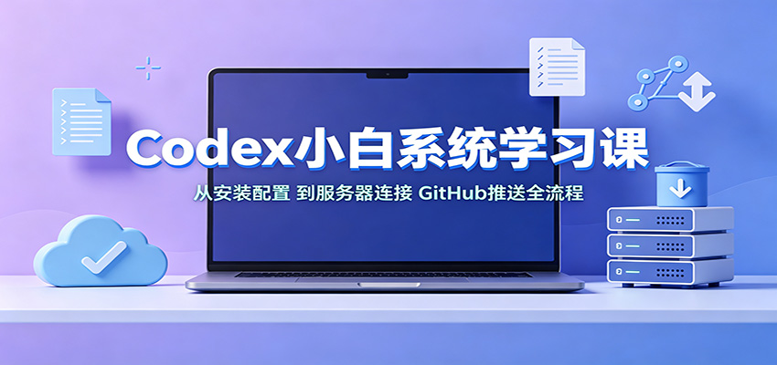 Codex小白系统学习课：小从安装配置，到服务器连接、GitHub推送全流程瀚萌资源网-网赚网-网赚项目网-虚拟资源网-国学资源网-易学资源网-本站有全网最新网赚项目-易学课程资源-中医课程资源的在线下载网站！瀚萌资源网