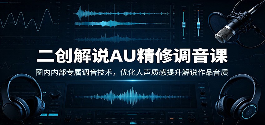 二创解说AU精修调音课：圈内内部专属调音技术，优化人声质感提升解说作品音质瀚萌资源网-网赚网-网赚项目网-虚拟资源网-国学资源网-易学资源网-本站有全网最新网赚项目-易学课程资源-中医课程资源的在线下载网站！瀚萌资源网