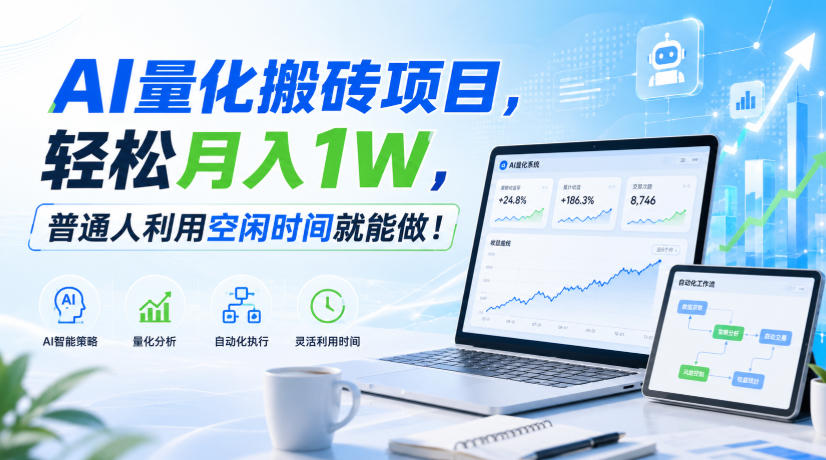 AI量化搬砖项目，轻松月入1W，普通人利用空闲时间就能做！【揭秘】瀚萌资源网-网赚网-网赚项目网-虚拟资源网-国学资源网-易学资源网-本站有全网最新网赚项目-易学课程资源-中医课程资源的在线下载网站！瀚萌资源网