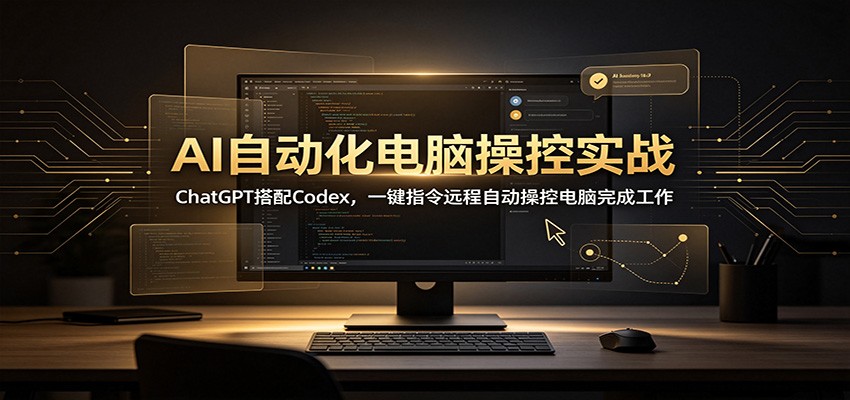AI自动化电脑操控实战：ChatGPT搭配Codex，一键指令远程自动操控电脑完成工作瀚萌资源网-网赚网-网赚项目网-虚拟资源网-国学资源网-易学资源网-本站有全网最新网赚项目-易学课程资源-中医课程资源的在线下载网站！瀚萌资源网