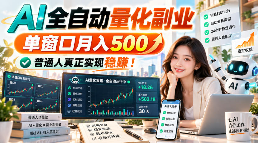 （20735期）AI全自动量化副业，单窗口月入500，普通人真正实现稳赚！瀚萌资源网-网赚网-网赚项目网-虚拟资源网-国学资源网-易学资源网-本站有全网最新网赚项目-易学课程资源-中医课程资源的在线下载网站！瀚萌资源网