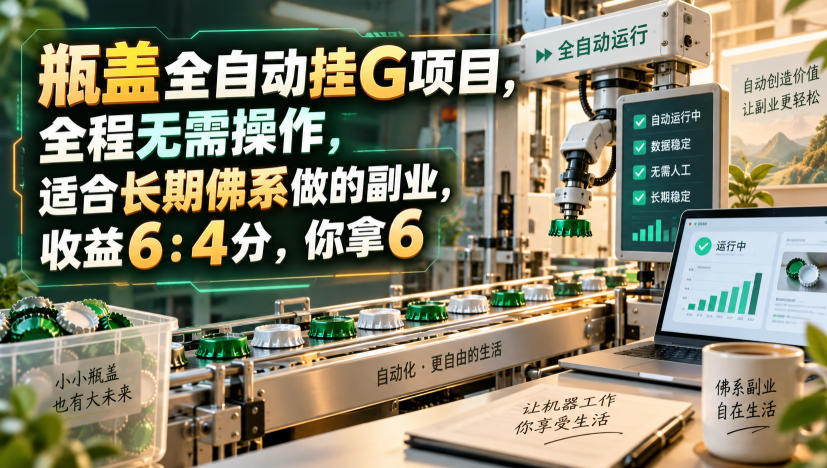瓶盖全自动挂G项目，全程无需操作，适合长期佛系做的副业，收益6：4分，你拿6【揭秘】瀚萌资源网-网赚网-网赚项目网-虚拟资源网-国学资源网-易学资源网-本站有全网最新网赚项目-易学课程资源-中医课程资源的在线下载网站！瀚萌资源网
