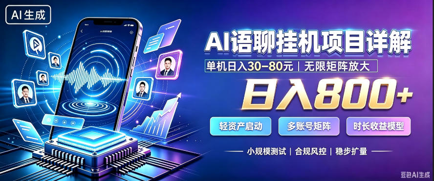 AI聊天挂G项目,日入800+,适用个人副业,支持工作室矩阵操作,放大收益【揭秘】瀚萌资源网-网赚网-网赚项目网-虚拟资源网-国学资源网-易学资源网-本站有全网最新网赚项目-易学课程资源-中医课程资源的在线下载网站!瀚萌资源网
