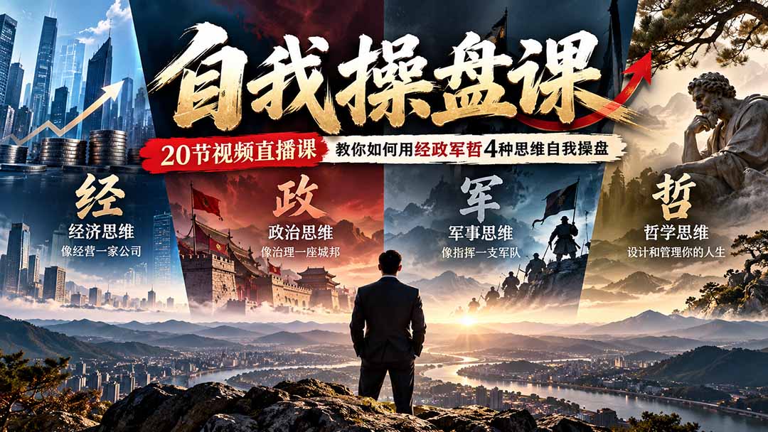 （20626期）【无水印】自我操盘课，20节视频直播课教你如何用经政军哲4种思维自我操盘（更新0924）瀚萌资源网-网赚网-网赚项目网-虚拟资源网-国学资源网-易学资源网-本站有全网最新网赚项目-易学课程资源-中医课程资源的在线下载网站！瀚萌资源网