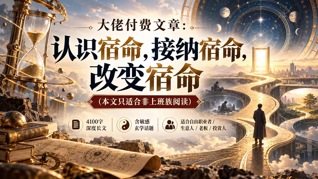 （20673期）【无水印】大佬付费文章：认识宿命，接纳宿命，改变宿命（本文只适合非上班族阅读）瀚萌资源网-网赚网-网赚项目网-虚拟资源网-国学资源网-易学资源网-本站有全网最新网赚项目-易学课程资源-中医课程资源的在线下载网站！瀚萌资源网