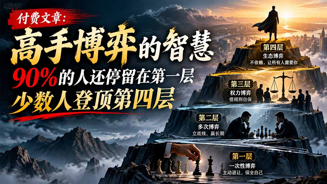 （20628期）【无水印】付费文章：高手博弈的智慧，90%的人还停留在第一层，少数人登顶第四层瀚萌资源网-网赚网-网赚项目网-虚拟资源网-国学资源网-易学资源网-本站有全网最新网赚项目-易学课程资源-中医课程资源的在线下载网站！瀚萌资源网