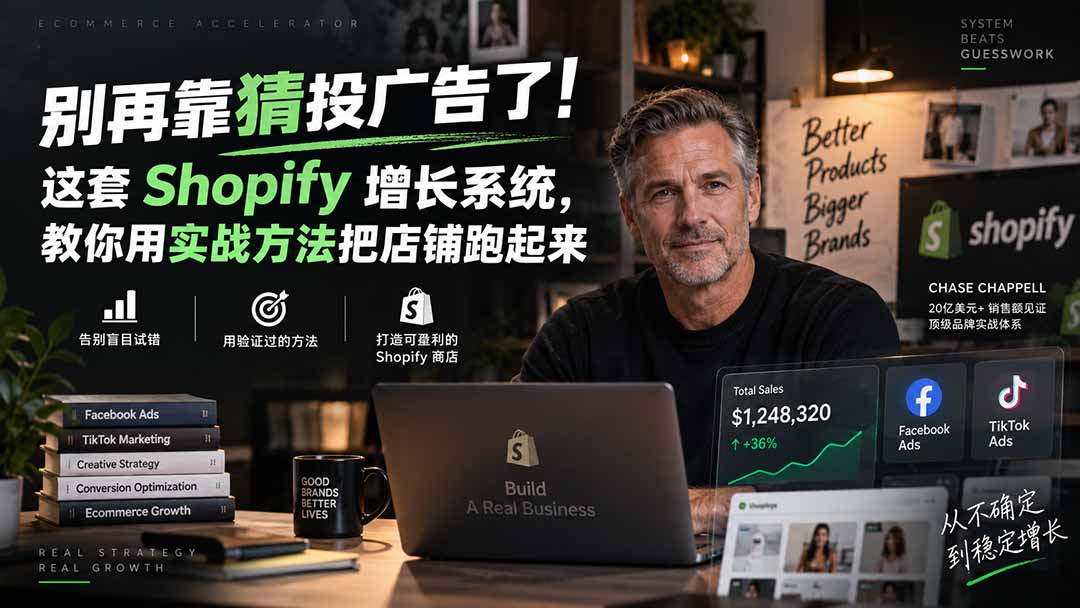 （20367期）别再靠猜投广告了！这套 Shopify 增长系统，教你用实战方法把店铺跑起来【原创双语字幕】瀚萌资源网-网赚网-网赚项目网-虚拟资源网-国学资源网-易学资源网-本站有全网最新网赚项目-易学课程资源-中医课程资源的在线下载网站！瀚萌资源网