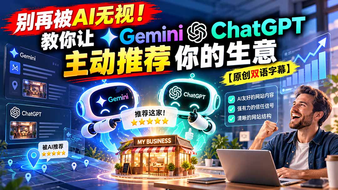 （20737期）别再被AI无视！教你让GeminiChatGPT主动推荐你的生意【原创双语字幕】瀚萌资源网-网赚网-网赚项目网-虚拟资源网-国学资源网-易学资源网-本站有全网最新网赚项目-易学课程资源-中医课程资源的在线下载网站！瀚萌资源网