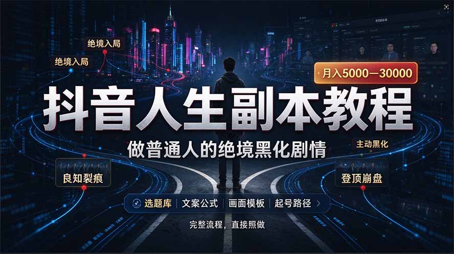 （20734期）抖音爆火AI人生副本赛道，28作品涨粉33万粉丝，看完自己便可产出爆款瀚萌资源网-网赚网-网赚项目网-虚拟资源网-国学资源网-易学资源网-本站有全网最新网赚项目-易学课程资源-中医课程资源的在线下载网站！瀚萌资源网
