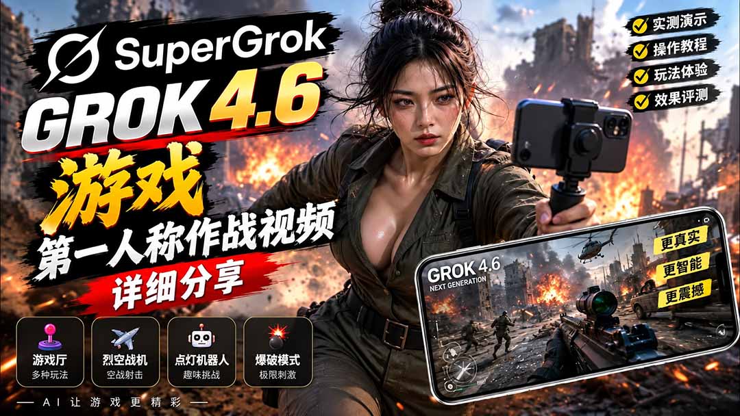 （20502期）Grok 4.6 也能做游戏？第一人称作战视频实测｜玩法详细讲解瀚萌资源网-网赚网-网赚项目网-虚拟资源网-国学资源网-易学资源网-本站有全网最新网赚项目-易学课程资源-中医课程资源的在线下载网站！瀚萌资源网